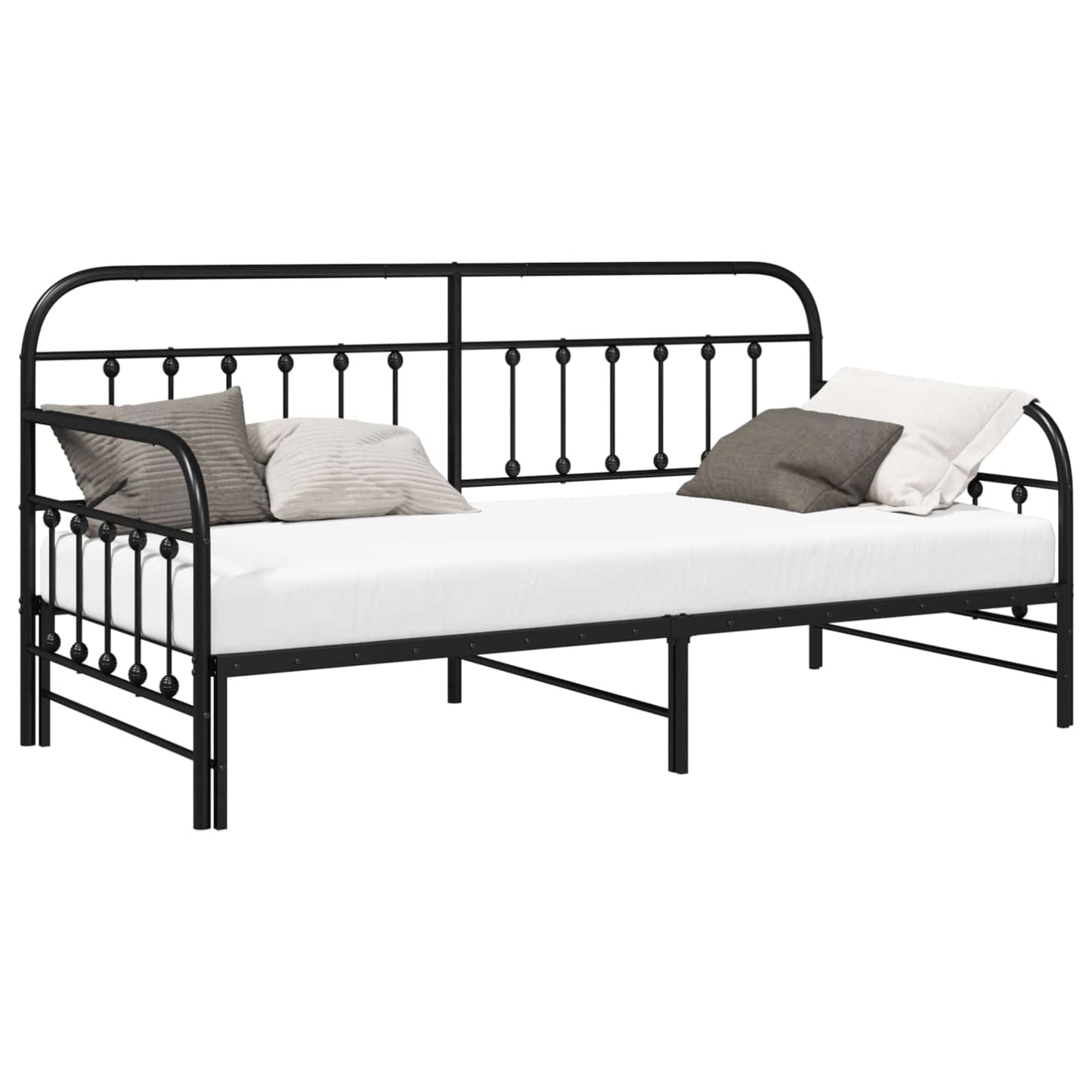Daybed Frame Black 90 x 200 cm Powder-Coated Steel