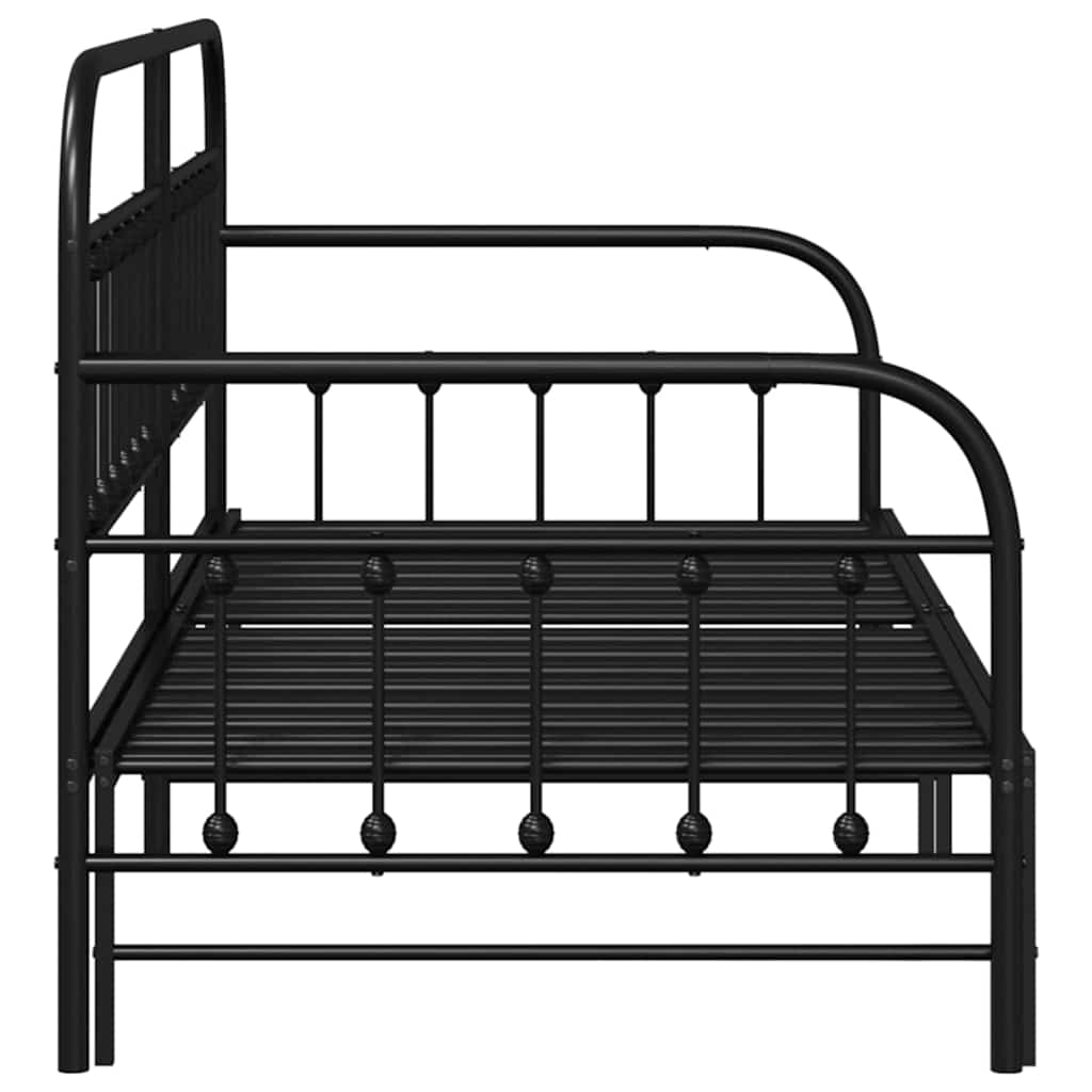Daybed Frame Black 90 x 200 cm Powder-Coated Steel