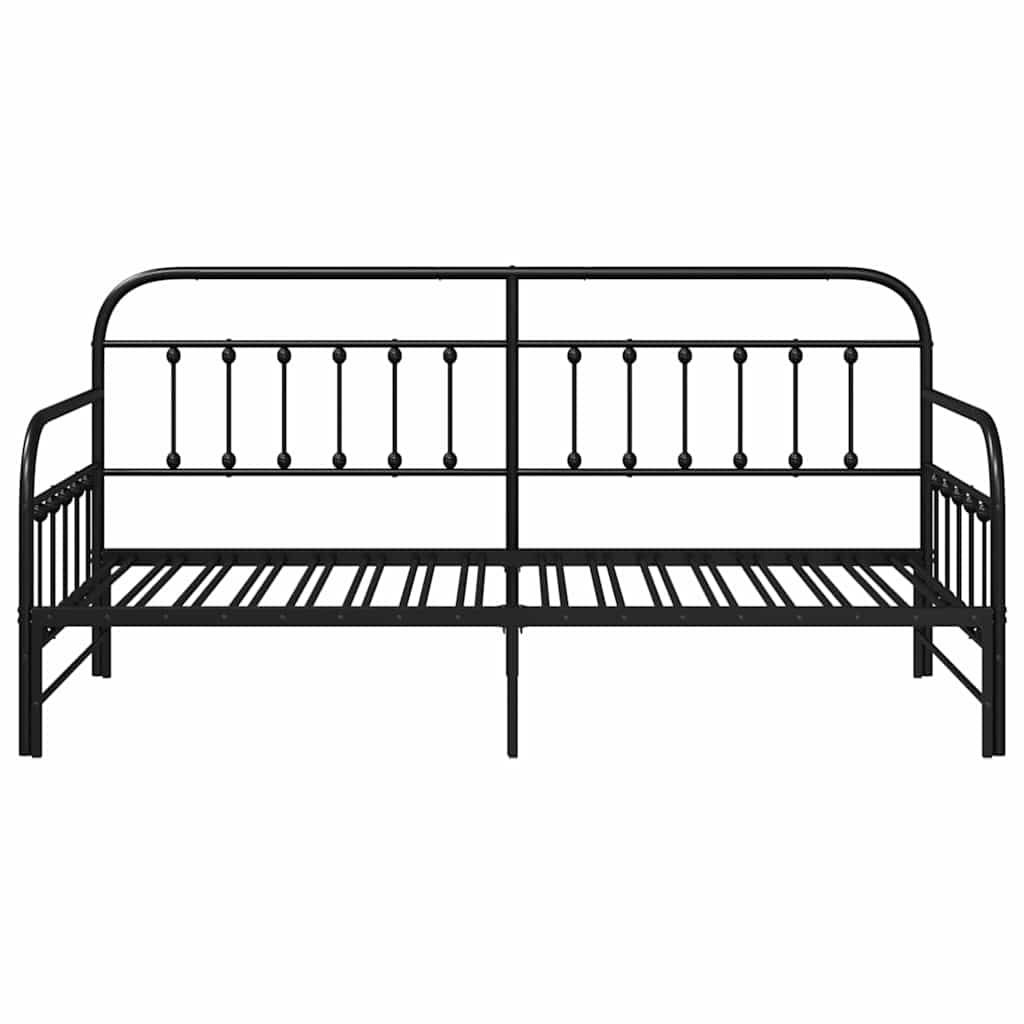 Daybed Frame Black 100 x 200 cm Powder-Coated Steel