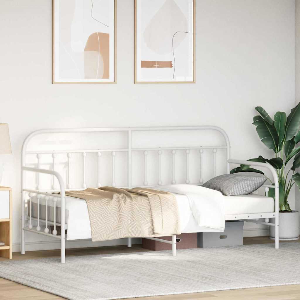Daybed Frame White 75 x 190 cm Powder-Coated Steel