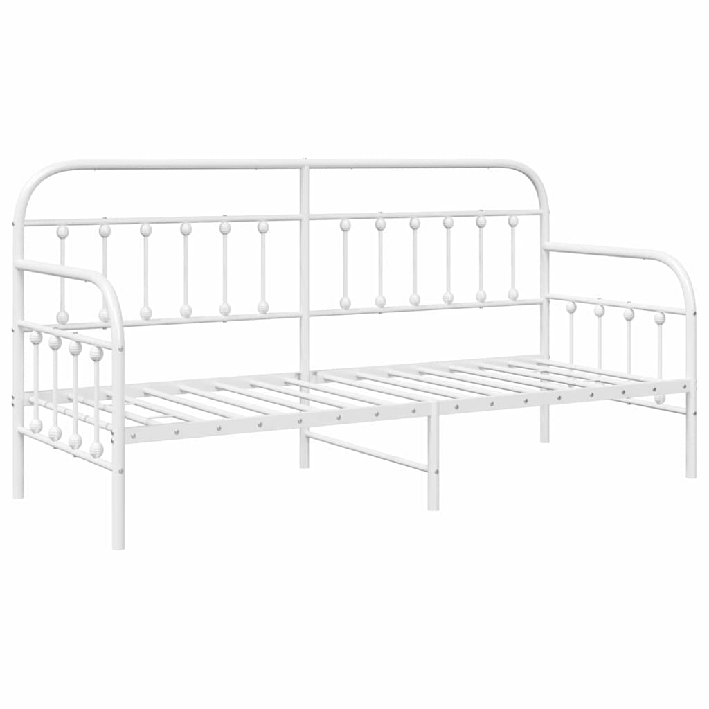 Daybed Frame White 80 x 200 cm Powder-Coated Steel