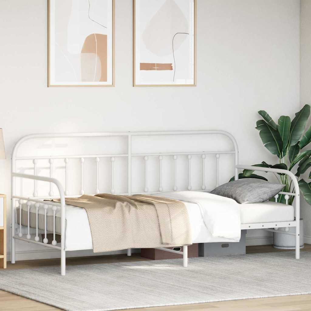 Daybed Frame White 90 x 200 cm Powder-Coated Steel