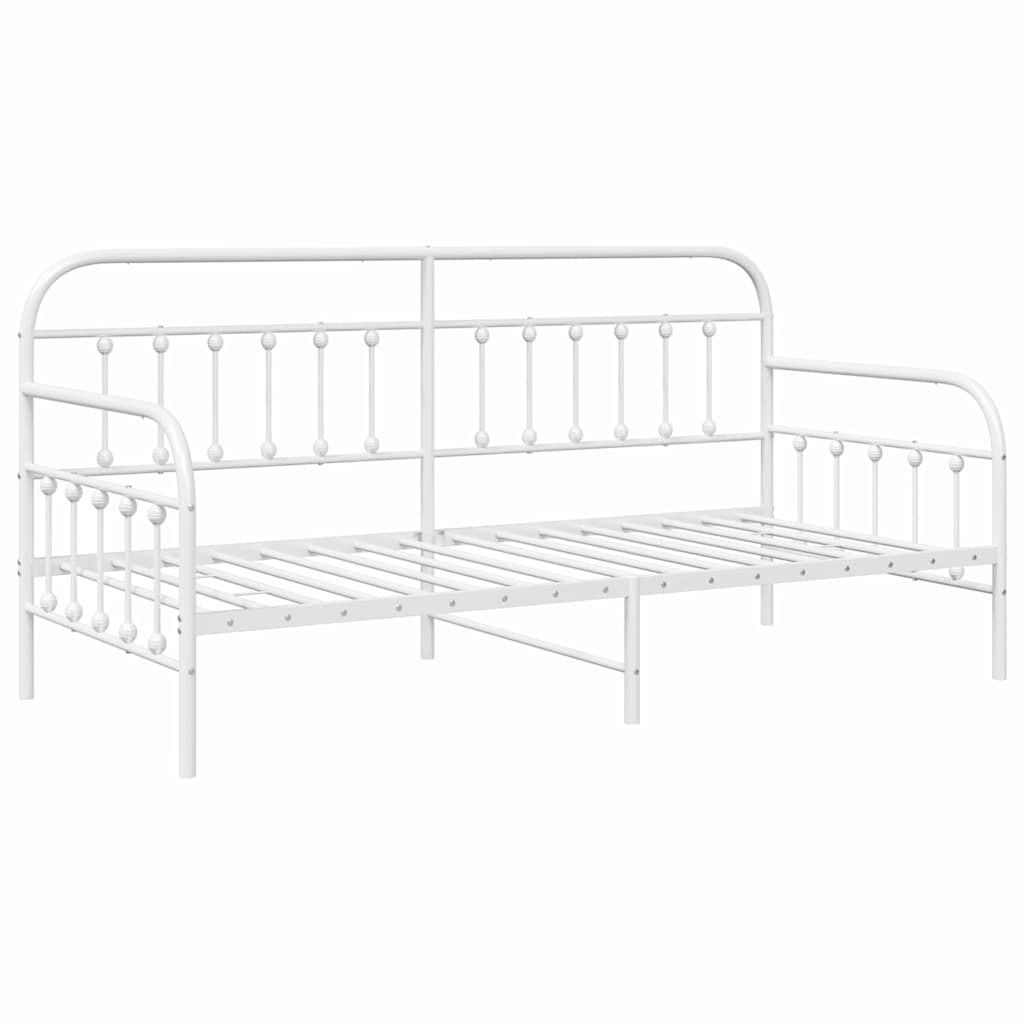 Daybed Frame White 90 x 200 cm Powder-Coated Steel