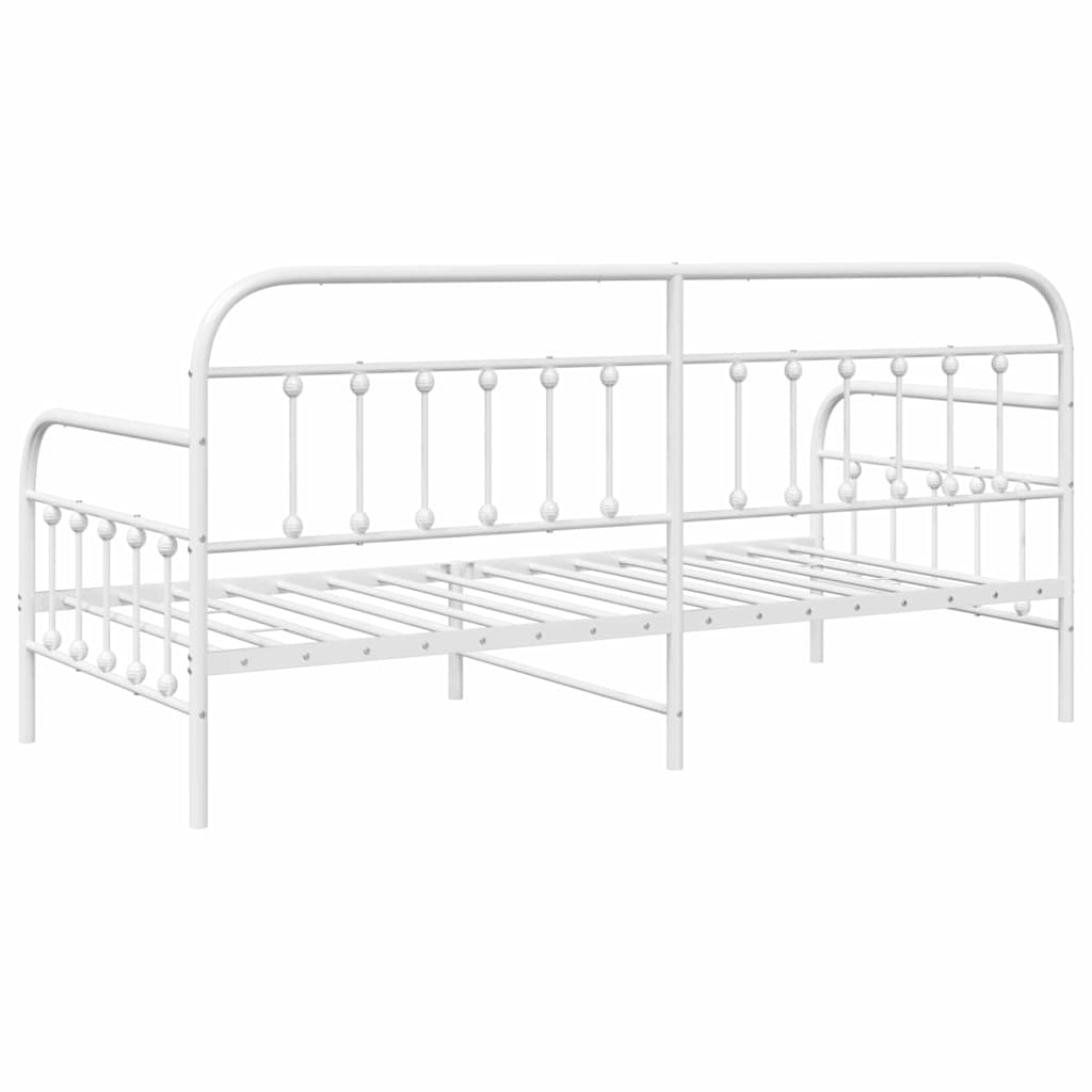 Daybed Frame White 90 x 200 cm Powder-Coated Steel