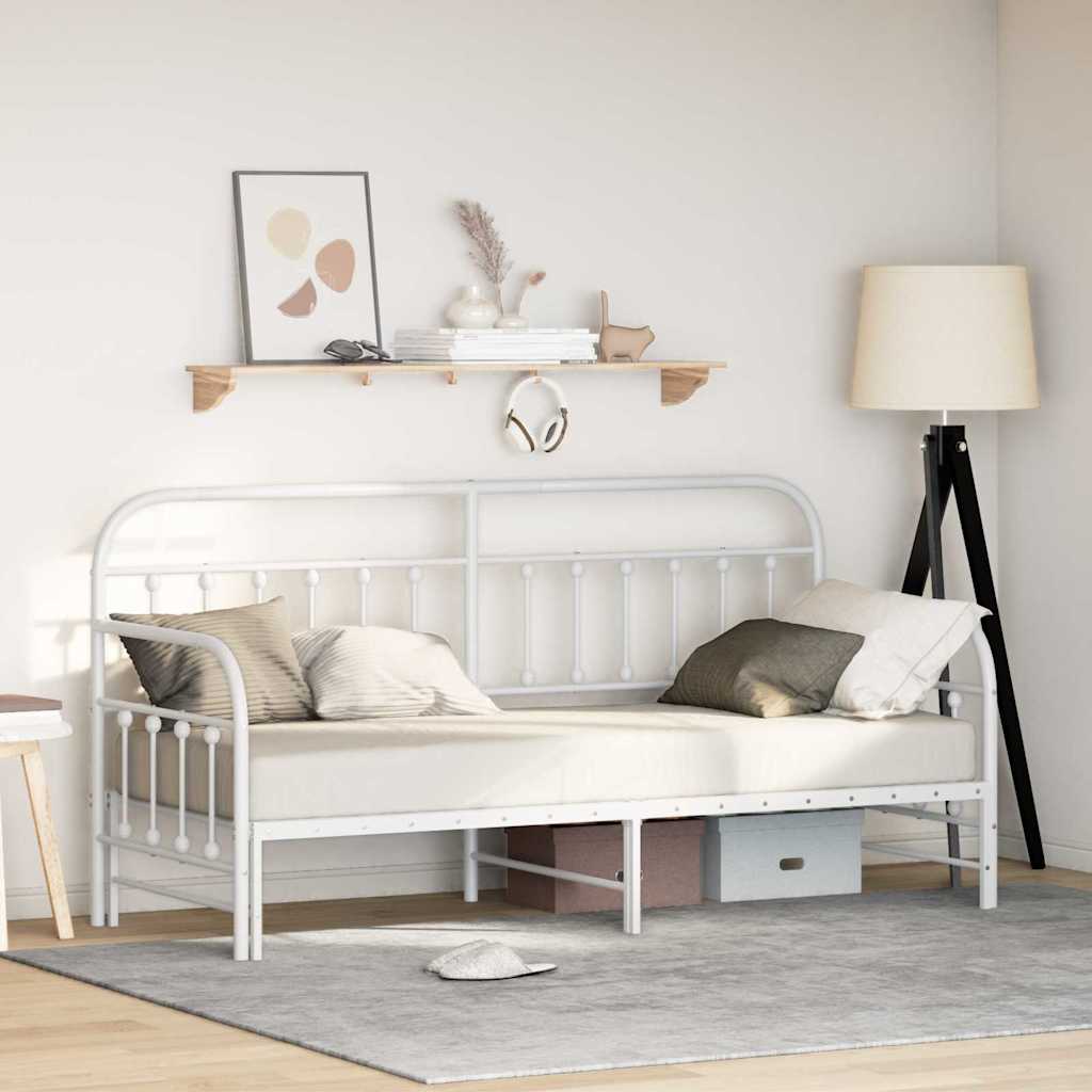 Daybed Frame White 75 x 190 cm Powder-Coated Steel