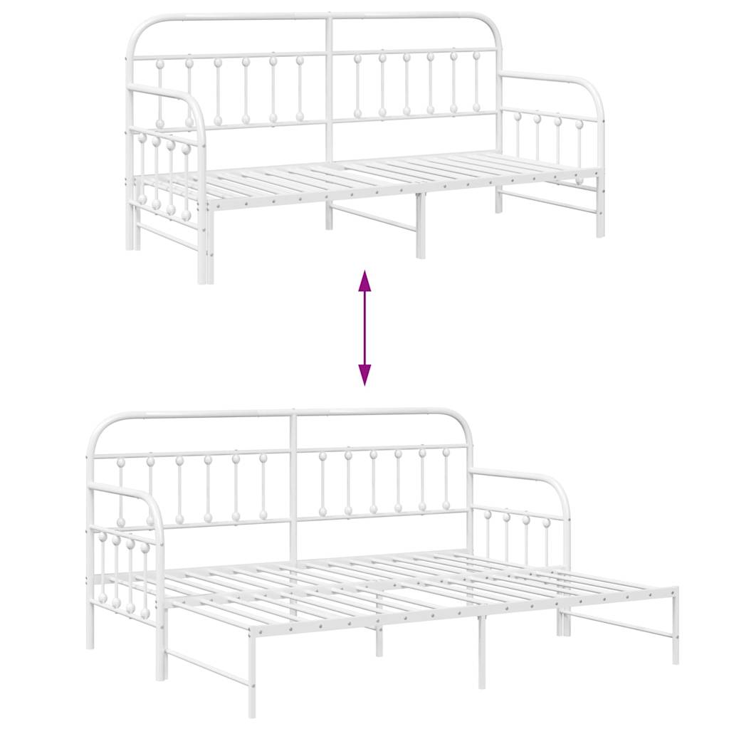 Daybed Frame White 75 x 190 cm Powder-Coated Steel