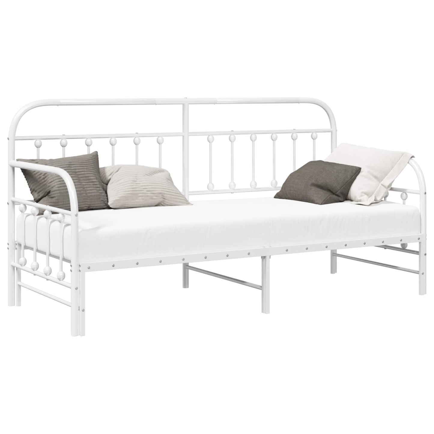 Daybed Frame White 80 x 200 cm Powder-Coated Steel