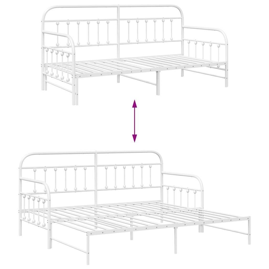 Daybed Frame White 107 x 203 cm Powder-Coated Steel