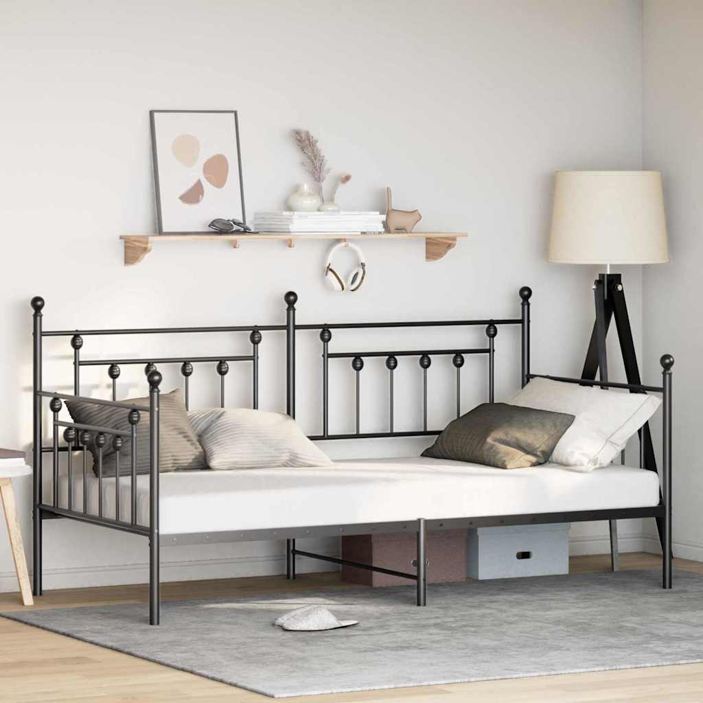 Daybed Frame Black 107 x 203 cm Steel