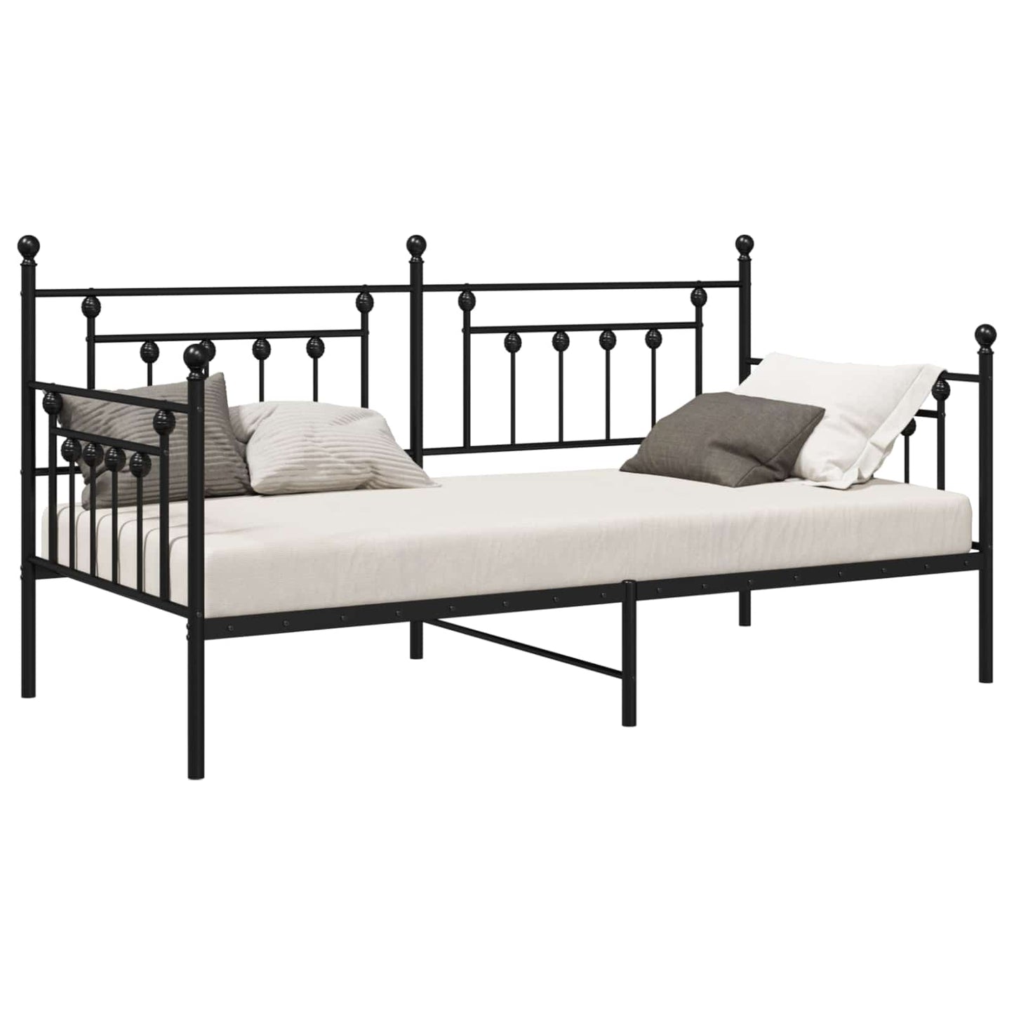 Daybed Frame Black 107 x 203 cm Steel