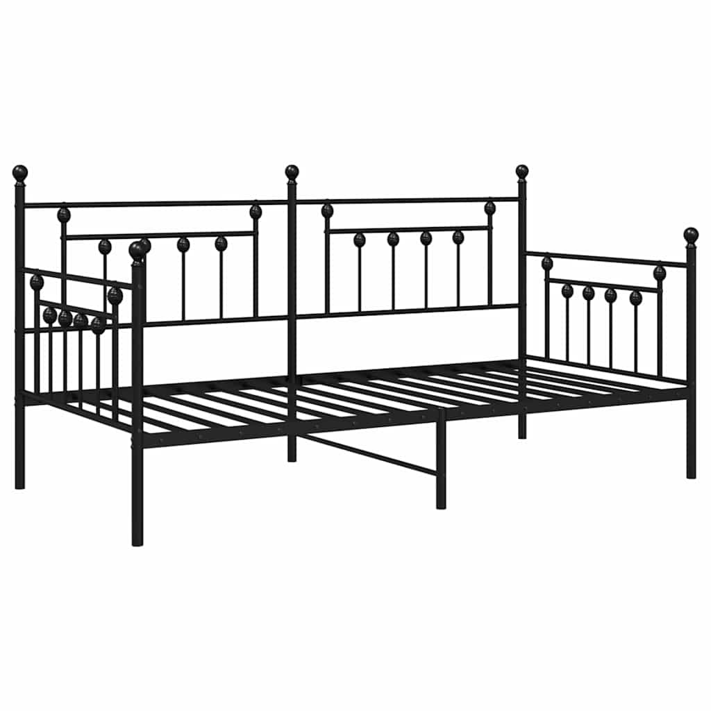 Daybed Frame Black 107 x 203 cm Steel