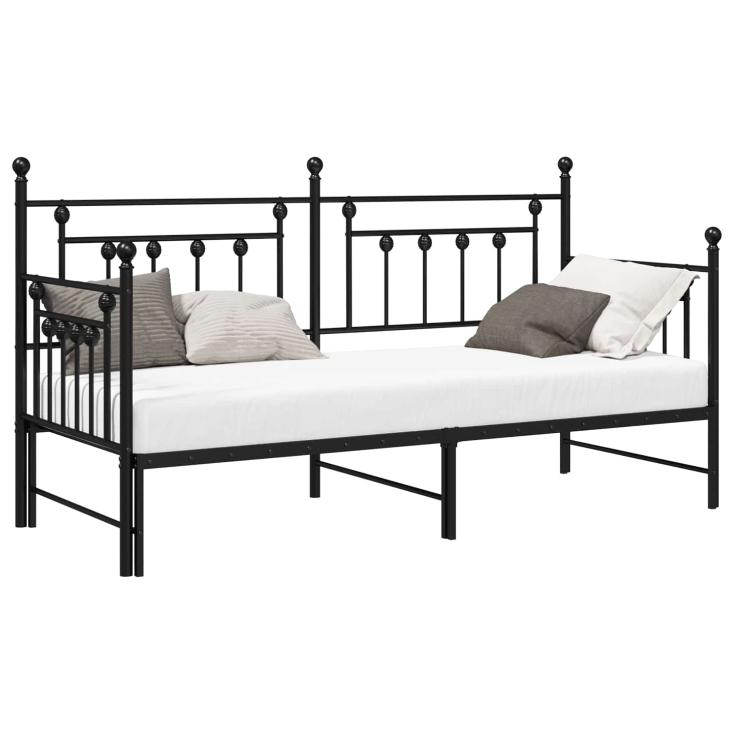 Daybed Frame Black 75 x 190 cm Steel