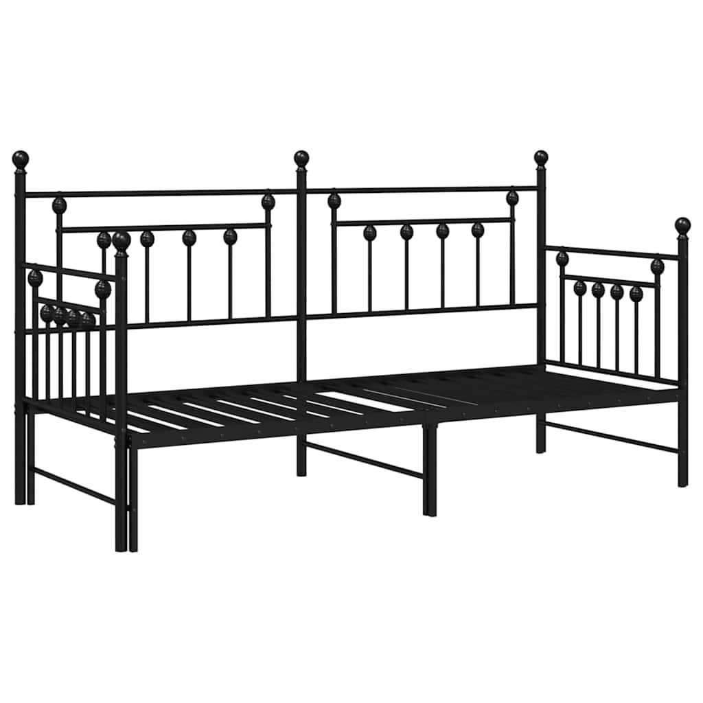 Daybed Frame Black 75 x 190 cm Steel