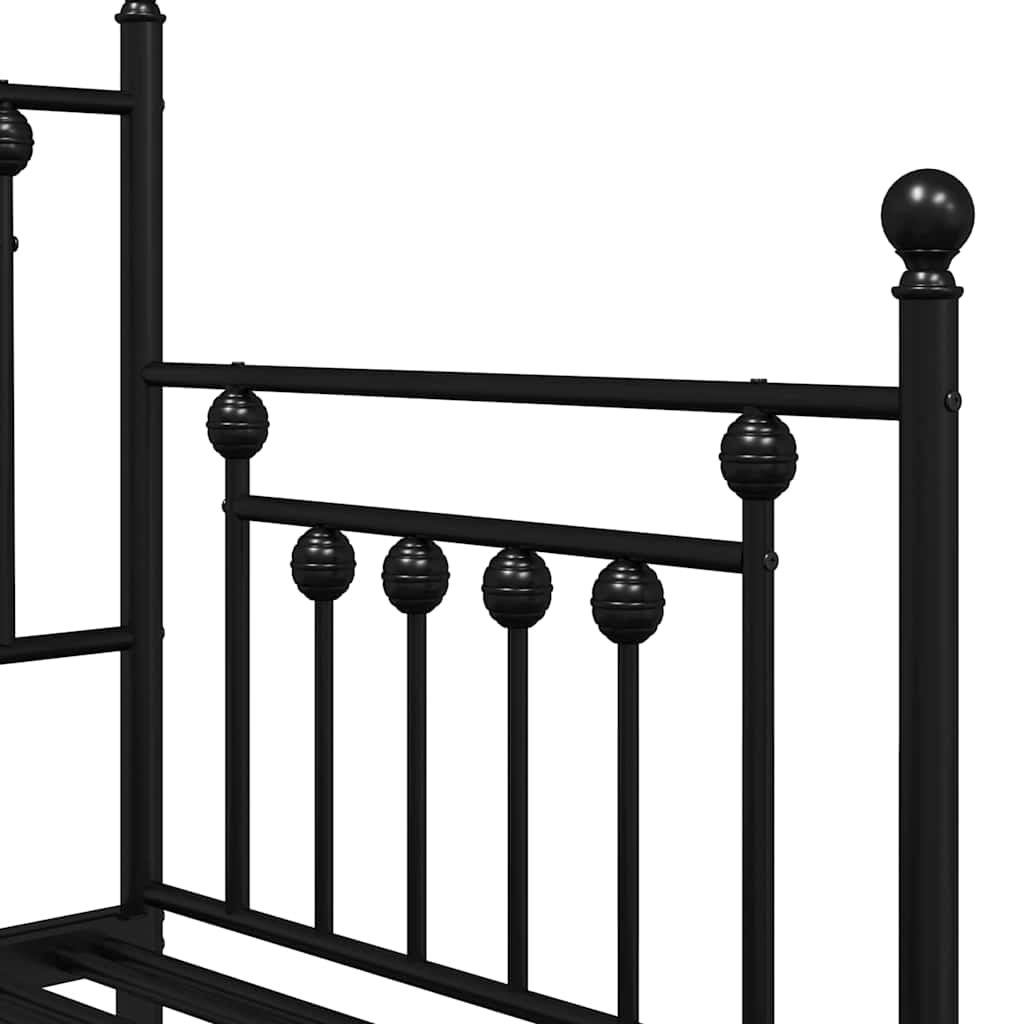 Daybed Frame Black 80 x 200 cm Steel