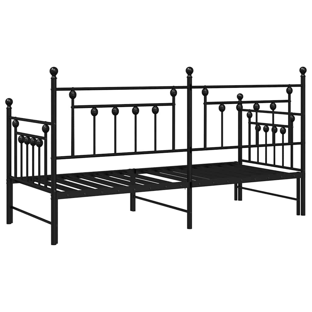 Daybed Frame Black 80 x 200 cm Steel