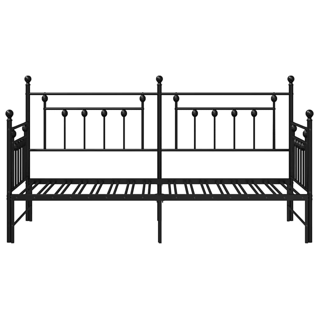 Daybed Frame Black 80 x 200 cm Steel