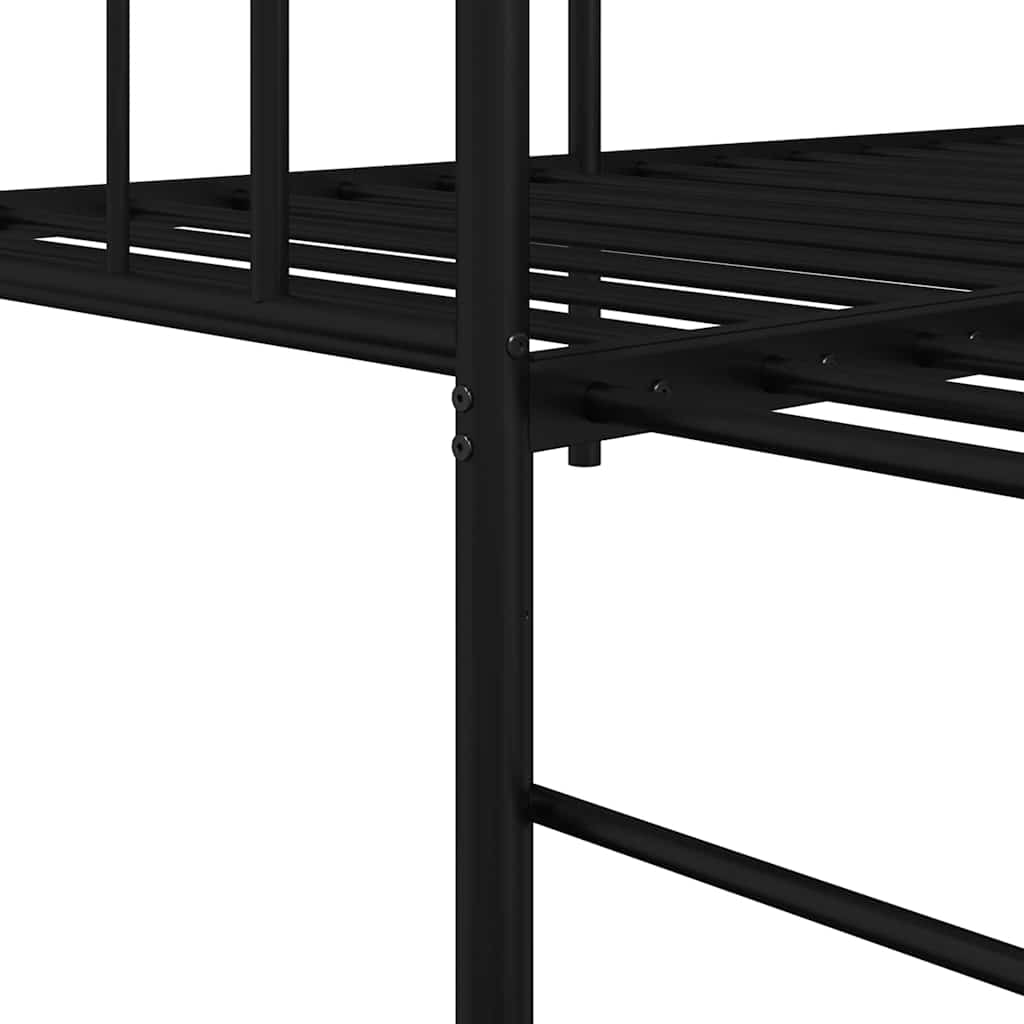 Daybed Frame Black 90 x 200 cm Steel