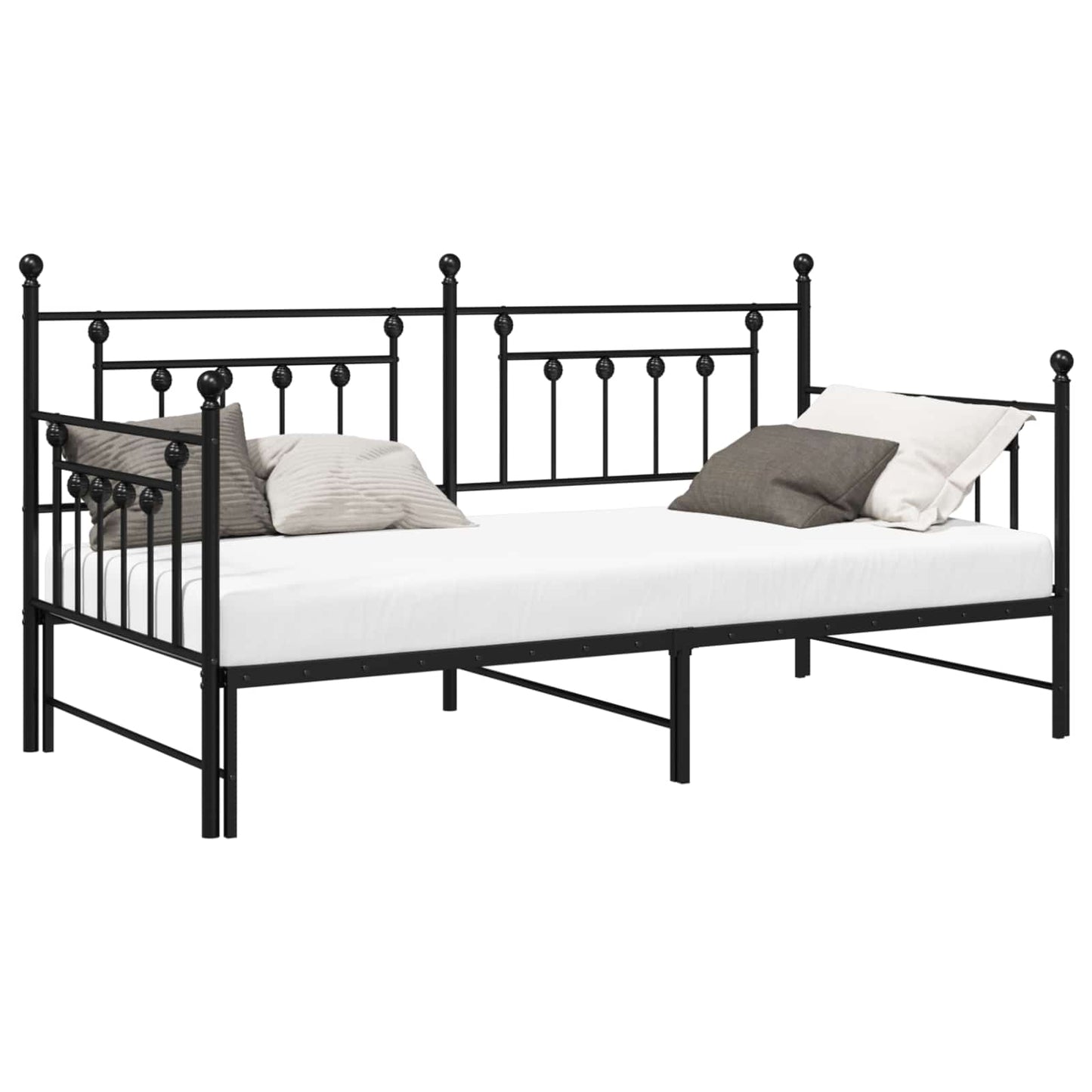Daybed Frame Black 90 x 200 cm Steel