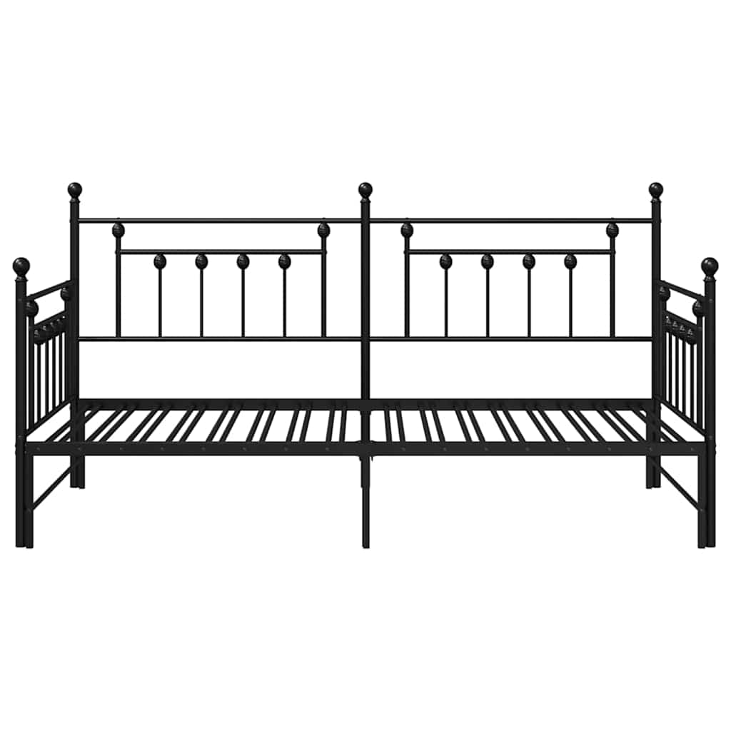Daybed Frame Black 90 x 200 cm Steel