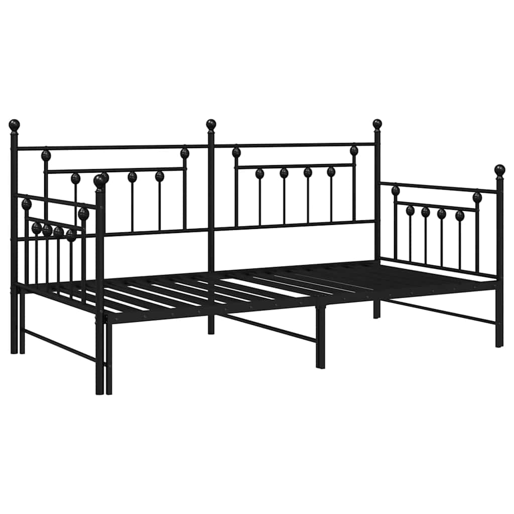 Daybed Frame Black 100 x 190 cm Steel