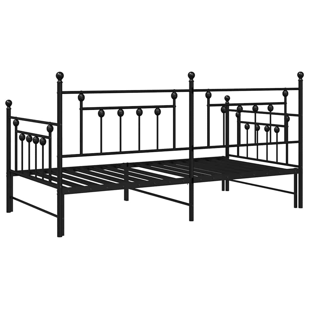 Daybed Frame Black 100 x 190 cm Steel