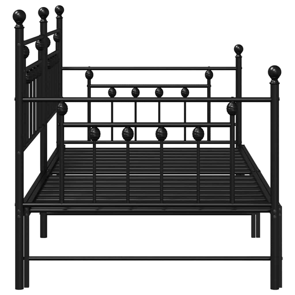 Daybed Frame Black 100 x 190 cm Steel