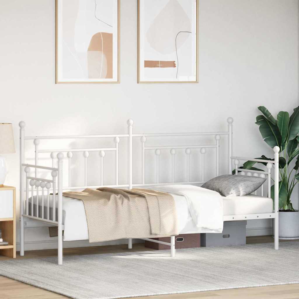 Daybed Frame White 75 x 190 cm Steel