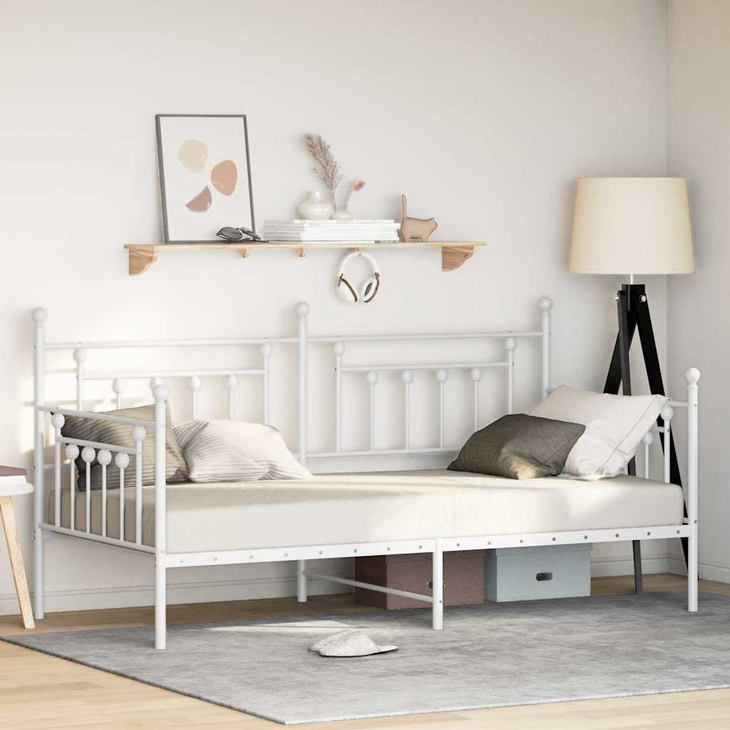 Daybed Frame White 100 x 190 cm Steel
