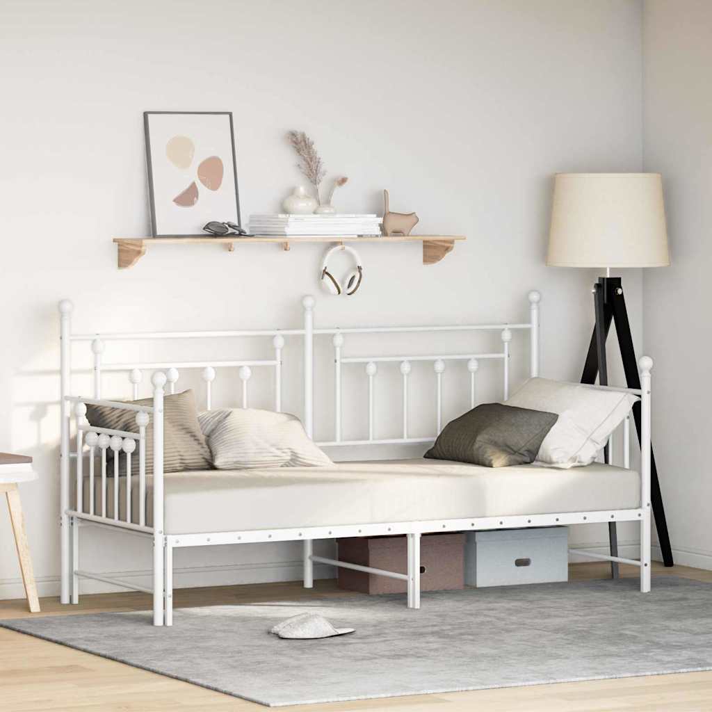 Daybed Frame White 75 x 190 cm Steel