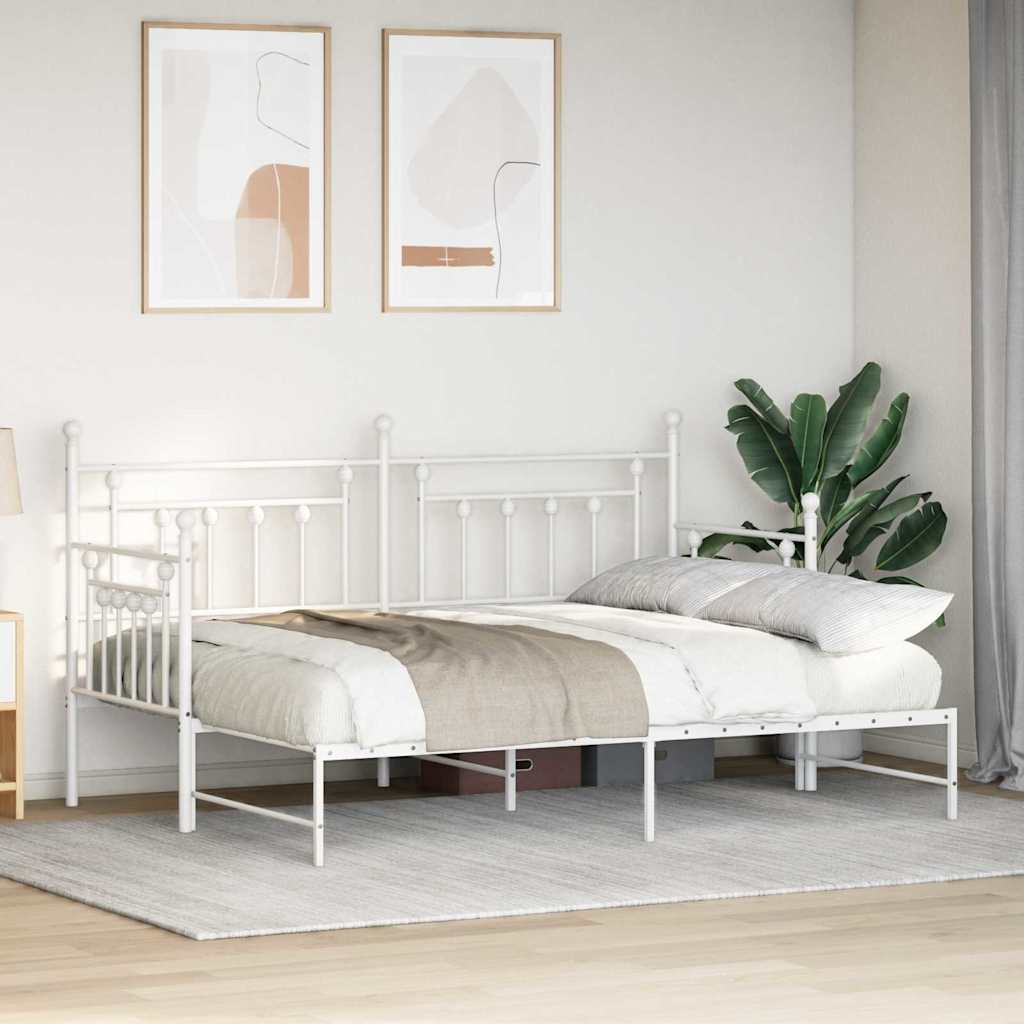 Daybed Frame White 75 x 190 cm Steel