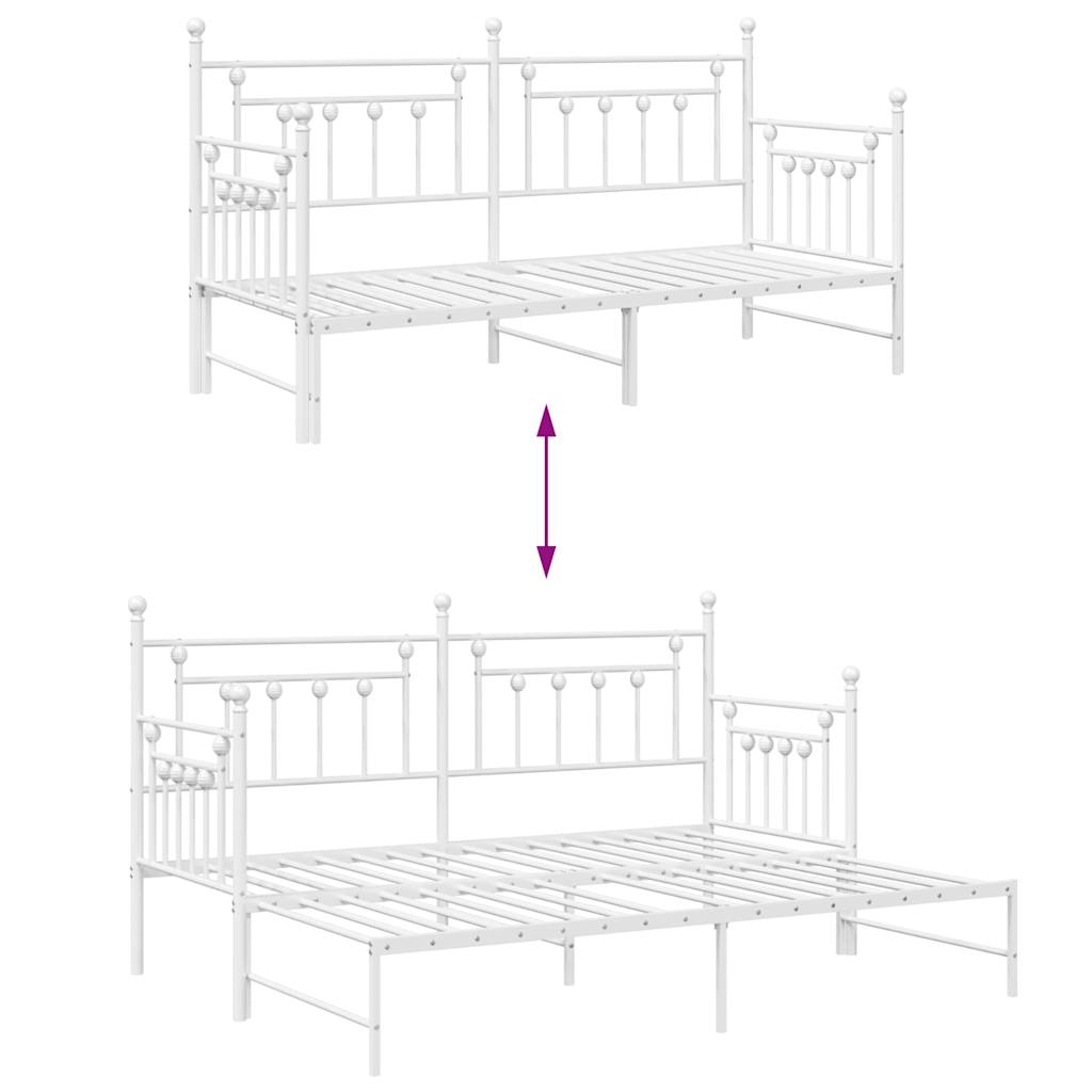 Daybed Frame White 75 x 190 cm Steel