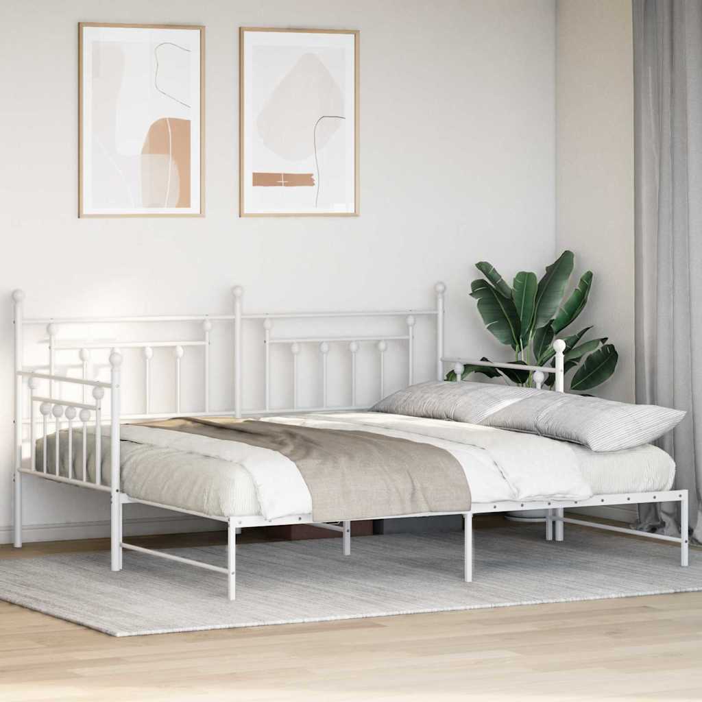 Daybed Frame White 100 x 200 cm Steel