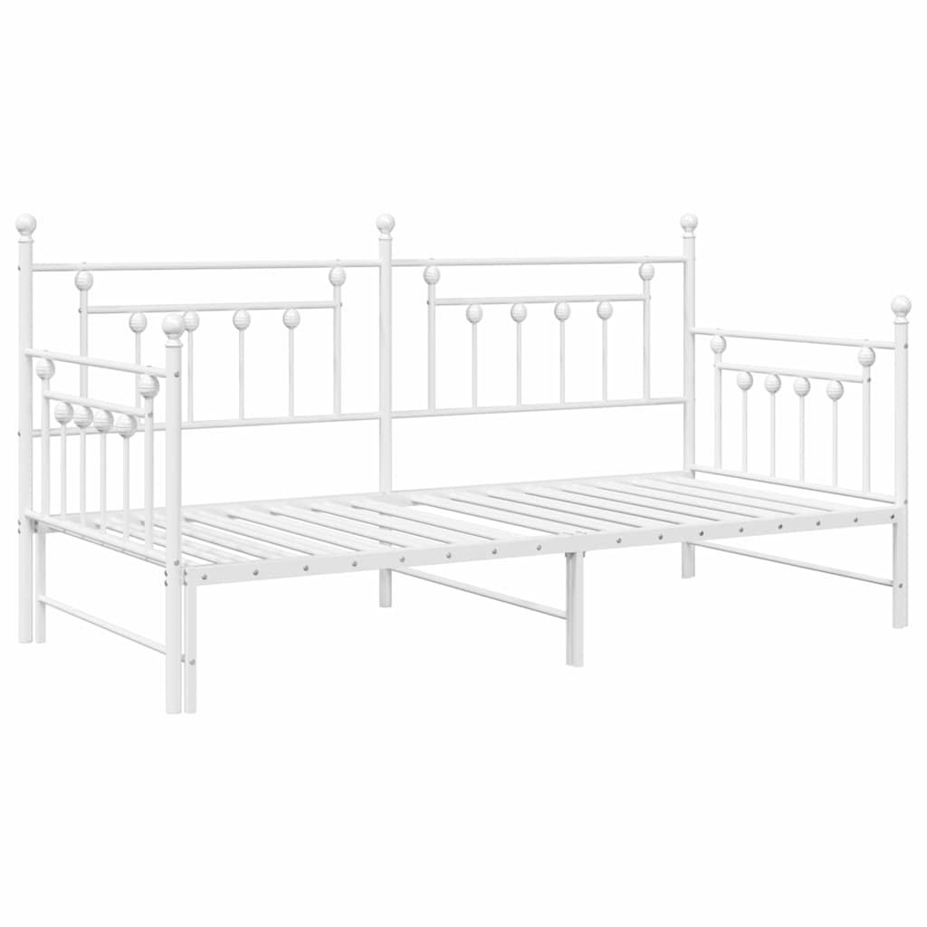 Daybed Frame White 100 x 200 cm Steel