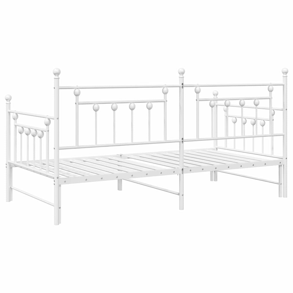 Daybed Frame White 100 x 200 cm Steel