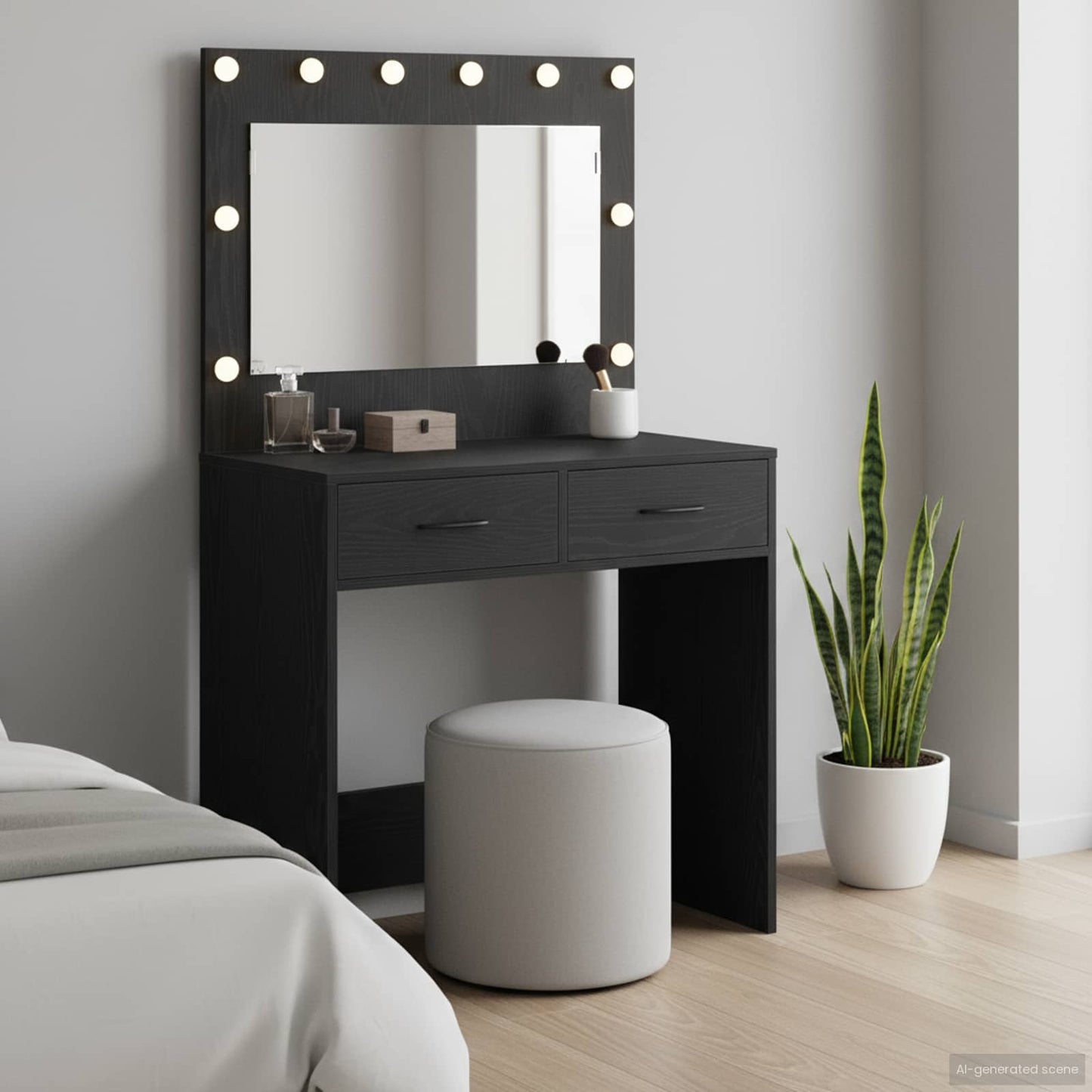 Dressing Table Black Oak 78.5 x 41 x 135 cm Engineered Wood
