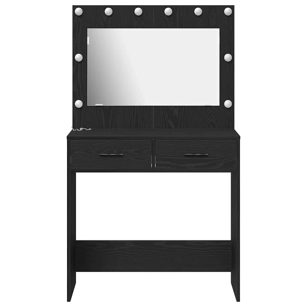 Dressing Table Black Oak 78.5 x 41 x 135 cm Engineered Wood