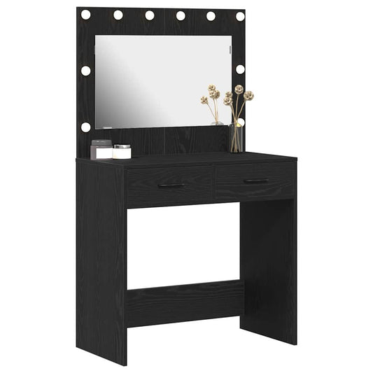 Dressing Table Black Oak 78.5 x 41 x 135 cm Engineered Wood