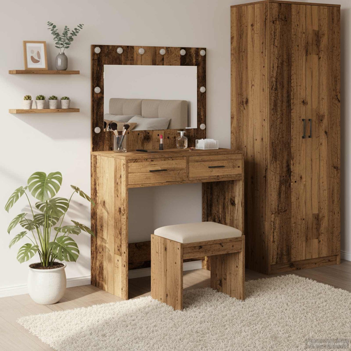 Dressing Table Old Wood 78.5 x 41 x 135 cm Engineered Wood