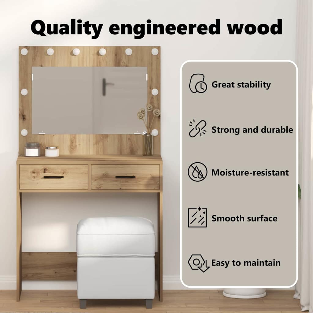 Dressing Table Artisan Oak 78.5 x 41 x 135 cm Engineered Wood