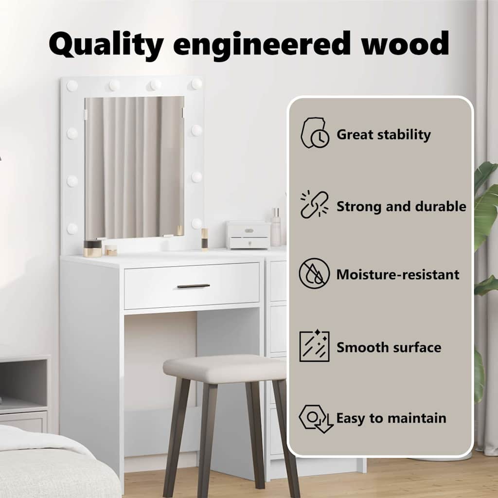 Dressing Table White 50 x 41 x 135 cm Engineered Wood