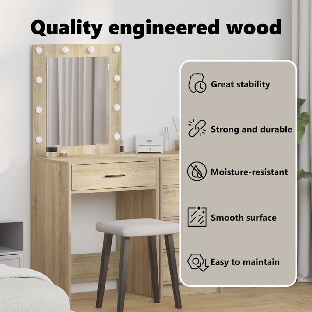 Dressing Table Sonoma Oak 50 x 41 x 135 cm Engineered Wood