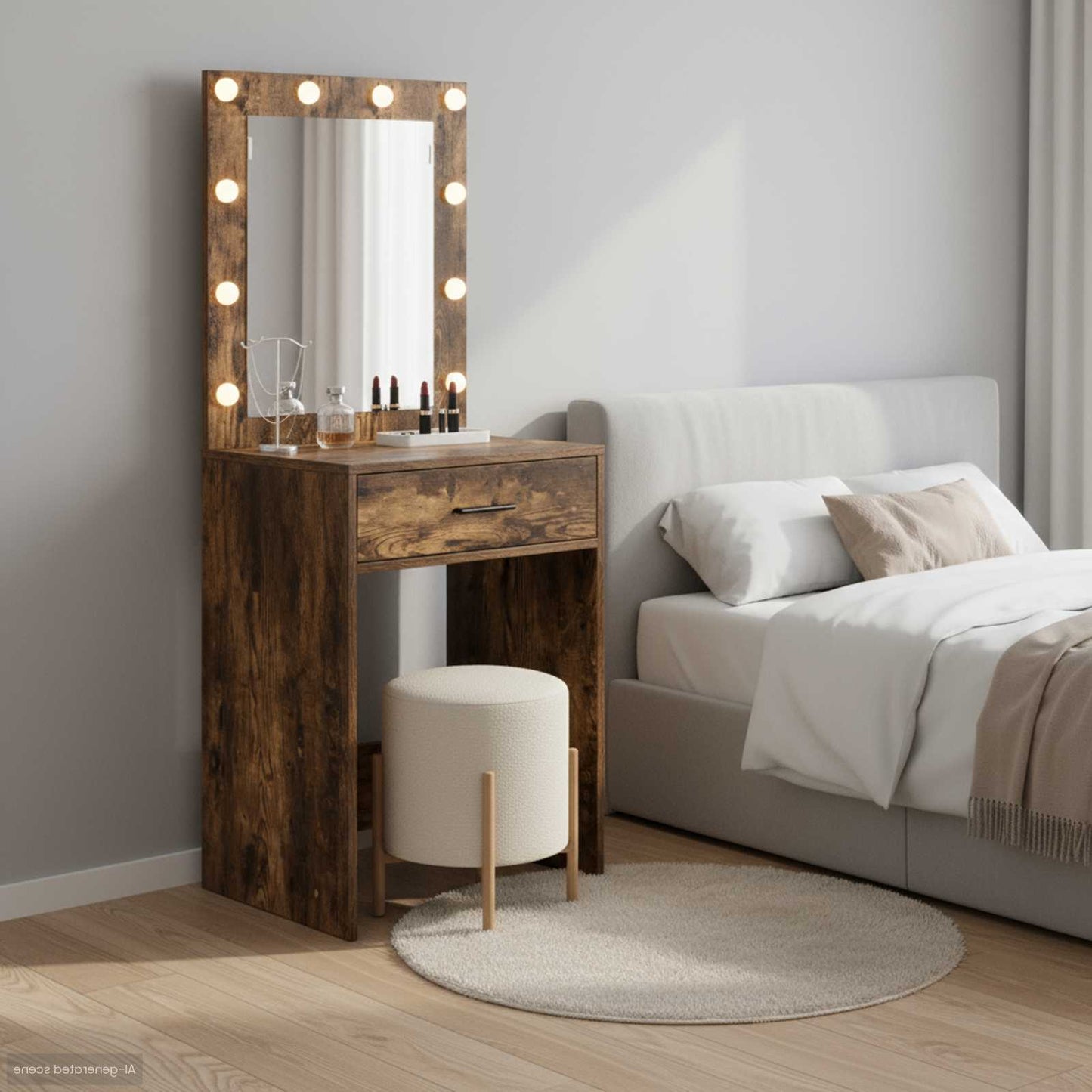 Dressing Table Smoked Oak 50 x 41 x 135 cm Engineered Wood