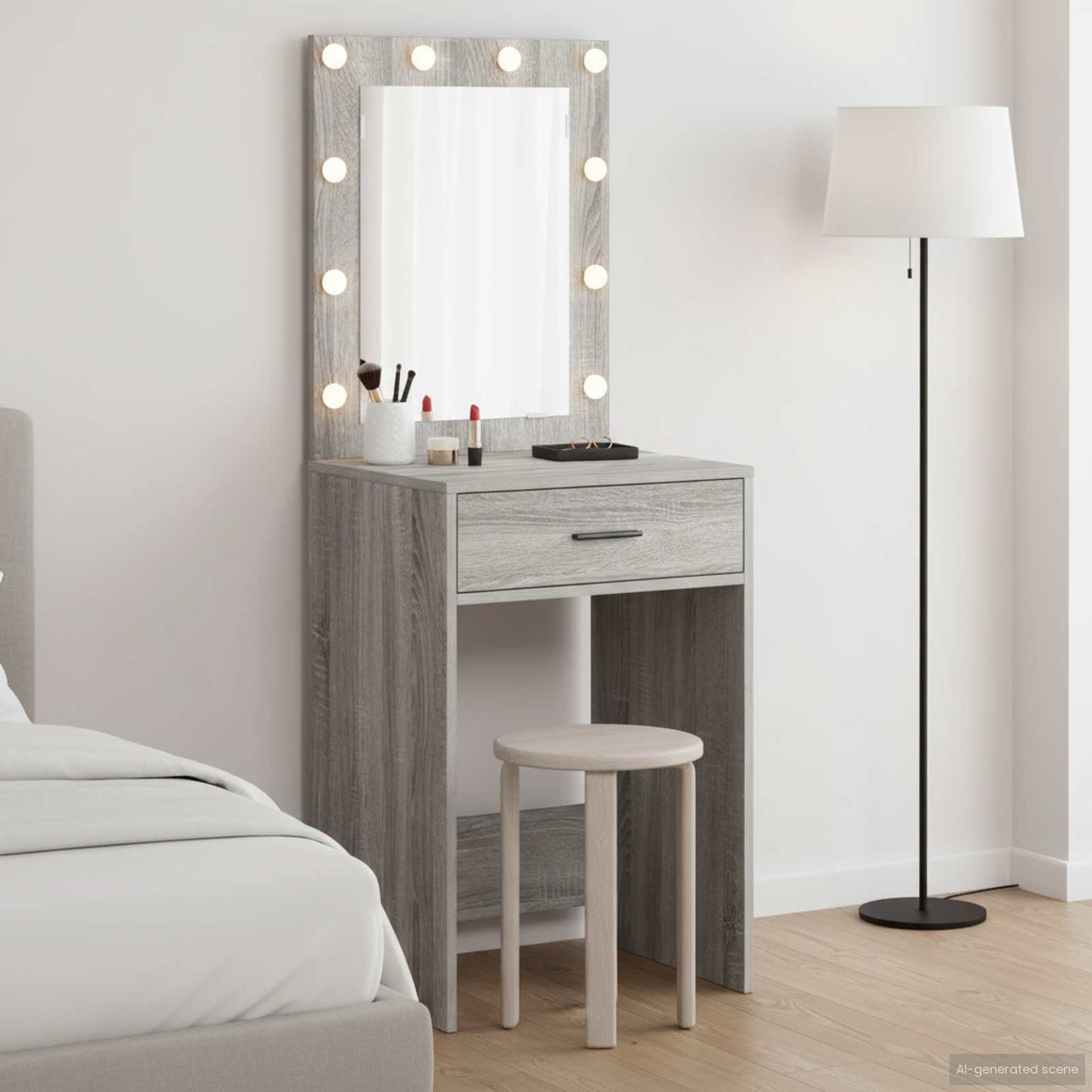 Dressing Table Grey Sonoma 50 x 41 x 135 cm Engineered Wood