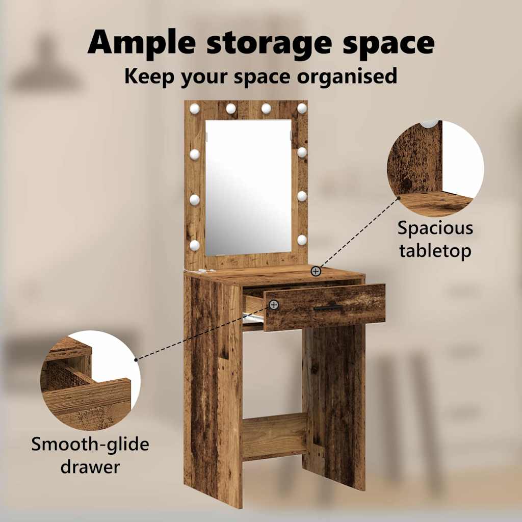 Dressing Table Old Wood 50 x 41 x 135 cm Engineered Wood