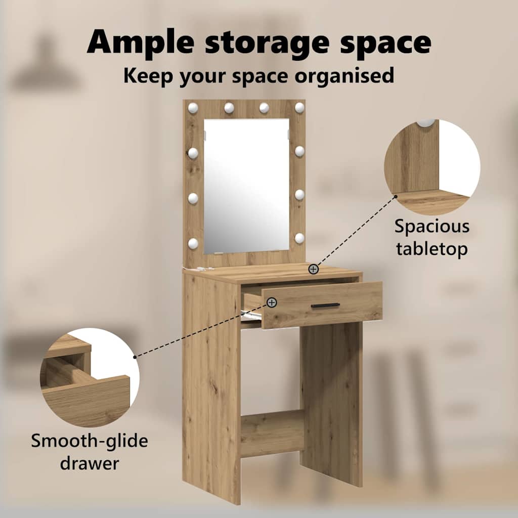 Dressing Table Artisan Oak 50 x 41 x 135 cm Engineered Wood
