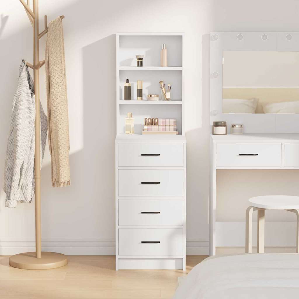 Highboard White 40 x 41 x 135 cm Engineered Wood