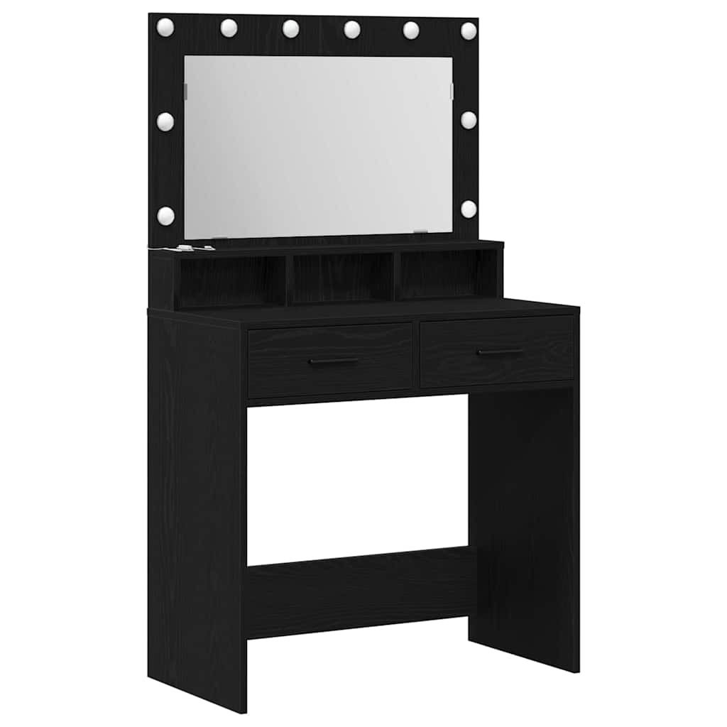 Dressing Table Black Oak 79 x 41 x 135 cm Engineered Wood