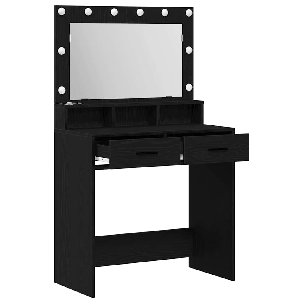 Dressing Table Black Oak 79 x 41 x 135 cm Engineered Wood