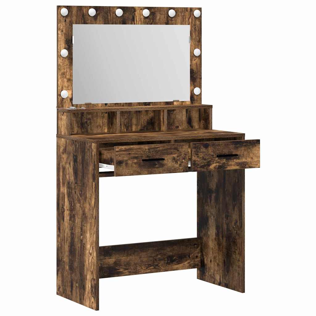 Dressing Table Smoked Oak 79 x 41 x 135 cm Engineered Wood