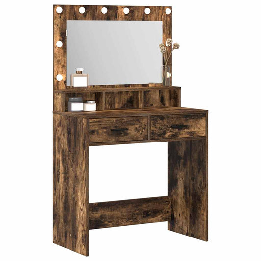 Dressing Table Smoked Oak 79 x 41 x 135 cm Engineered Wood